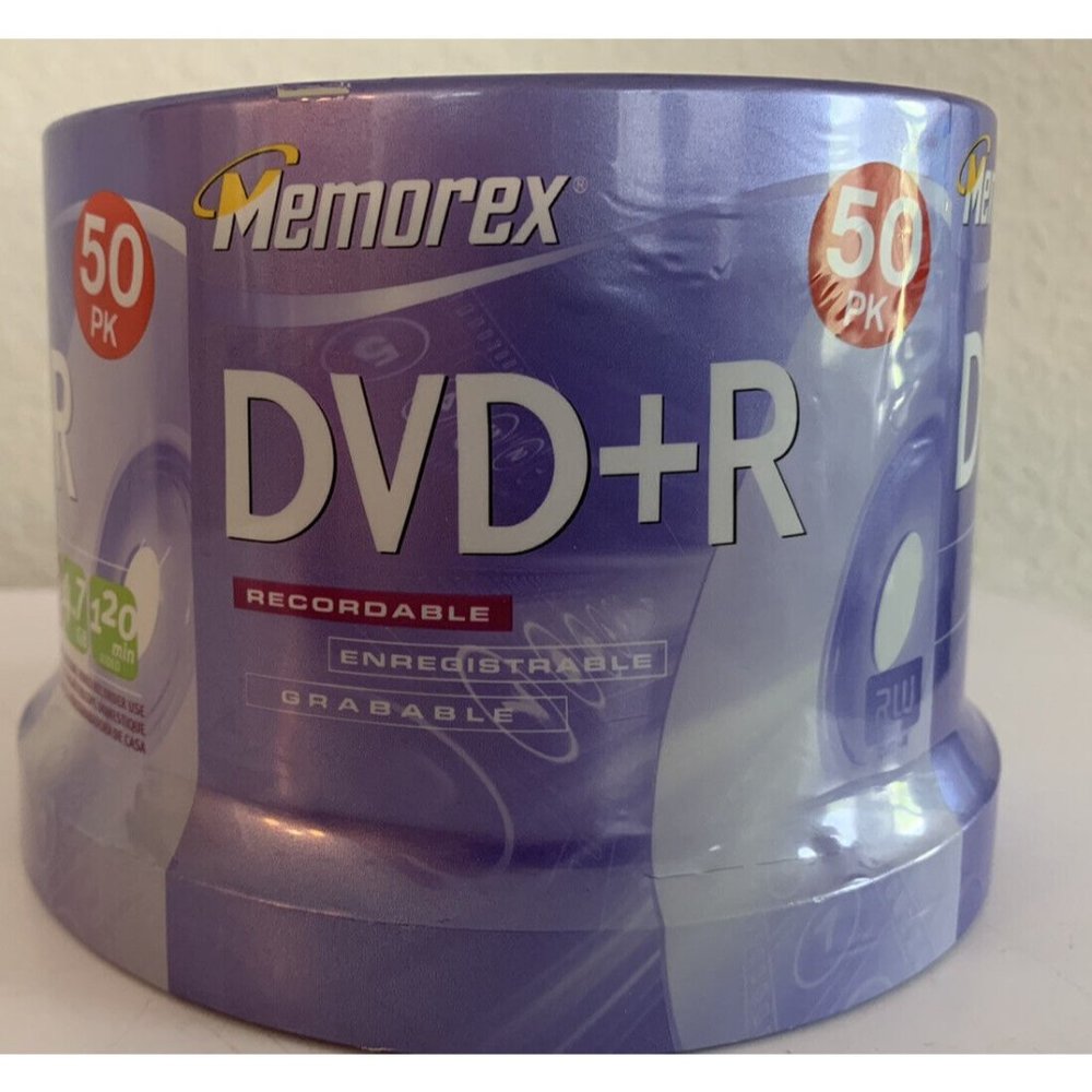 NEW Memorex DVD+R 120 Minutes 4.7GB 16x Speed Recordable 50 Pack Blank Discs